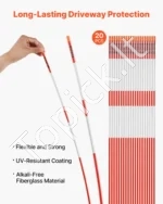 Oranžiniai Atšvaitiniai Žymėjimo Kuolai 20 vnt., Stiklo Pluoštas, 122 cm x Ø 6 mm – (Patikimas Privažiavimo Žymėjimas) - Image 2