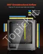 PC korpusas, pilno dydžio, E-ATX, su 3x 140 mm PWM ventiliatoriais - Image 3