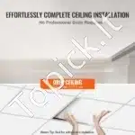 PVC lubų plokštės, 10 vnt.  60.5x121.3 cm, baltos - Image 4