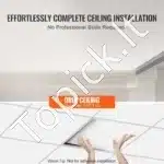 PVC lubų plokštės, 12 vnt.  60.3x60.3 cm, baltos - Image 4