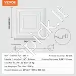 PVC lubų plokštės, 12 vnt. / 60.5x60.5 cm, baltos - Image 6