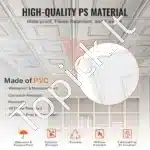 PVC lubų plokštės, 12 vnt. / 60.5x60.5 cm, baltos - Image 2