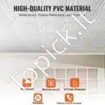 PVC lubų plokštės, 12 vnt. / 60.5x60.5 cm, baltos - Image 2