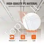 PVC lubų plokštės, 96 vnt.  50.3x50.3 cm, baltos - Image 2