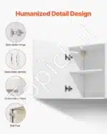 ProduktasPakabinama spintelė, 137,2 x 31,6 x 51,6 cm, balta - Image 6