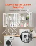 Pakabinama spintelė, balta, 122 x 30,5 x 61 cm, laminuota medžio drožlių plokštė - Image 2