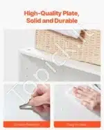 Pakabinama spintelė, balta, 122 x 30,5 x 61 cm, laminuota medžio drožlių plokštė - Image 5