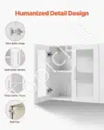 Pakabinama spintelė, balta, 122 x 30,5 x 61 cm, laminuota medžio drožlių plokštė - Image 6