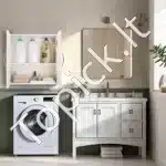 Pakabinama spintelė, balta, 80 x 30 x 60 cm, laminuota medžio drožlių plokštė - Image 8