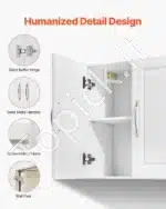 Pakabinama spintelė, balta, 80 x 30 x 60 cm, laminuota medžio drožlių plokštė - Image 6