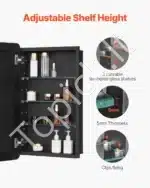 Pakabinama vonios spintelė su veidrodžiu | 42x13x70 cm - Image 3