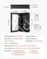 Pakabinama vonios spintelė su veidrodžiu ir raktu | 36x14x61 cm - Image 6