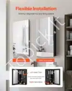 Pakabinama vonios spintelė su veidrodžiu ir raktu | 36x14x61 cm - Image 4