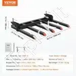 Paletinės šakės, 122 cm kaušui / 1200 kg - Image 6