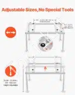 Pastatomas Stovas Kondicionieriui/Šilumos Siurbliui | Reguliuojamas Aukštis | 1000x550x600 mm | 9000-36000 BTU | 300 kg - Image 4