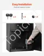 Pašto dėžė su siuntų skyriumi, 1198 x 500 x 360 mm, juodos spalvos, plieninė - Image 5