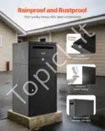 Pašto dėžė su siuntų skyriumi, 500 x 325 x 909 mm, juodos spalvos, plieninė - Image 3