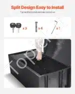 Pašto dėžė su siuntų skyriumi, 500 x 325 x 909 mm, juodos spalvos, plieninė - Image 5