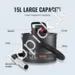 Pelenų - šiukšlių siurblys, 150W, 12L - Image 2