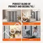 Pertvara kambariui, juoda, 6 dalys, 242x170 cm - Image 5