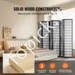 Pertvara kambariui, juoda, 6 dalys, 242x170 cm - Image 3