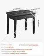 Pianino suoliukas su daiktadėže, 56 x 35 x 48.5 cm - Image 7