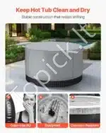 Pilkas vandeniui atsparus apvalus kubilo uždangalas, pagamintas iš 420D Oksfordo audinio, 2000x2000x850 mm - Image 6