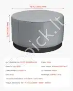 Pilkas vandeniui atsparus apvalus kubilo uždangalas, pagamintas iš 420D Oksfordo audinio, 2000x2000x850 mm - Image 7