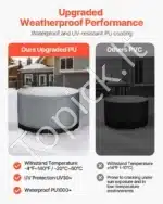 Pilkas vandeniui atsparus apvalus kubilo uždangalas, pagamintas iš 420D Oksfordo audinio, 2000x2000x850 mm - Image 4