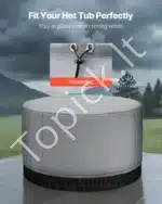 Pilkas vandeniui atsparus apvalus kubilo uždangalas, pagamintas iš 420D Oksfordo audinio, 2000x2000x850 mm - Image 5