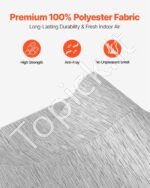 Pilkos poliesterinės panelinės žaliuzės (4 vnt.) su reguliuojamu 116–218 cm bėgeliu, pusiau permatomos - Image 3