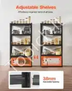 Plieninė 5 lygių sandėliavimo lentyna garažui, sandėliui ar dirbtuvėms – 160,0 × 81,3 × 40,6 cm - Image 6