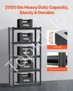 Plieninė 5 lygių sandėliavimo lentyna garažui, sandėliui ar dirbtuvėms – 160,0 × 81,3 × 40,6 cm - Image 8