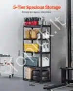 Plieninės sandėliavimo lentynos garažui, rūsiui ar dirbtuvėms – 5 aukštų, 182,8 × 81,2 × 45,7 cm - Image 7