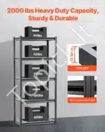 Plieninės sandėliavimo lentynos garažui, rūsiui ar dirbtuvėms – 5 aukštų, 182,8 × 81,2 × 45,7 cm - Image 8