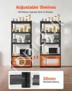 Plieninės sandėliavimo lentynos garažui, rūsiui ar dirbtuvėms – 5 aukštų, 182,8 × 81,2 × 45,7 cm - Image 6