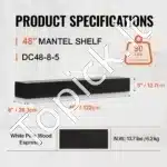 Plūduriuojanti Židinio Lentyna | 121.9 cm Ilgio | Sodi „Espresso“ Spalva | Tikra Pušies Mediena - Image 2