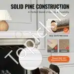 Plūduriuojanti Židinio Lentyna Baltos Spalvos | Tikra Pušies Mediena | 182.8x20.3x12.7 cm - Image 3