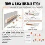 Plūduriuojanti Židinio Lentyna Baltos Spalvos | Tikra Pušies Mediena | 182.8x20.3x12.7 cm - Image 4