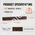 Plūduriuojanti Židinio Lentyna | Pušies Mediena | 152.4x20.3x15.2 cm |iki 22.7 kg - Image 2