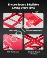 Pneumatinis ir hidraulinis motociklo keltuvas, 453 kg / 21.8-78.7 cm - Image 6