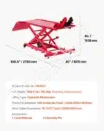 Pneumatinis ir hidraulinis motociklo keltuvas, 453 kg / 21.8-78.7 cm - Image 7