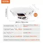 Poros įleidžiamų lubinių/sieninių garsiakalbių rinkinys, 20 cm, 50W, baltas - Image 6