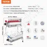 Premium 10 Kontūrų Kolektorius Grindiniam Šildymui | SUS304 Nerūdijantis Plienas | Reguliuojami Debitomačiai 5 L/min - Image 6