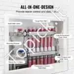 Premium 7 Kontūrų Kolektorius Grindiniam Šildymui | SUS304 Nerūdijantis Plienas | Reguliuojami Debitomačiai 5 L/min - Image 3