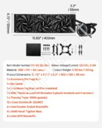 Procesorių aušintuvas, skysčio aušinimo sistema, 3x 120 mm PWM ventiliatoriai, Intel, AMD - Image 7