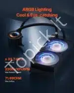 Procesorių aušintuvas, skysčio aušinimo sistema, ARGB šviesa, 120 mm PWM ventiliatorius - Image 4