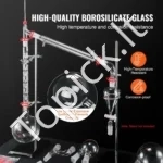 Profesionalus Distiliavimo Aparato Stiklo Rinkinys – 1000 ml ir 250 ml Kolbos, 3.3 Borosilikatinis Stiklas, 24/40 Jungtis, 29 Dalys, - Image 2