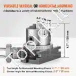 Profesionalus frezavimo stalo daliklis, 100 mm, vertikalus/horizontalus, ketaus - Image 4