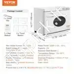 Profesionalus rankšluosčių šildytuvas su UV sterilizatoriumi, 23L, 452 x 285 x 350 mm - Image 6
